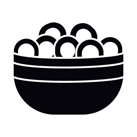 food container silhouette style icon design, Cook kitchen eat and food theme Vector illustrationのイラスト素材