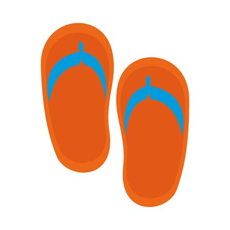 sandals flat style icon design, Flip flops shoes footwear fashion beauty beach foot and feet theme Vector illustrationのイラスト素材