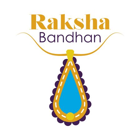 Raksha bandhan blue and yellow drop wristband design, Indian holiday celebration and culture theme Vector illustrationのイラスト素材