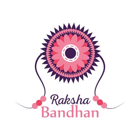 Raksha bandhan pink flower wristband design, Indian holiday celebration and culture theme Vector illustrationのイラスト素材