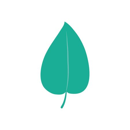 poplar leaf icon over white background, flat style, vector illustrationのイラスト素材