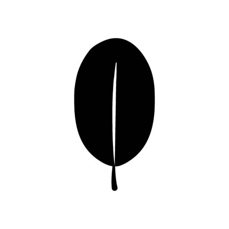 apple leaf icon over white background, silhouette style, vector illustrationのイラスト素材