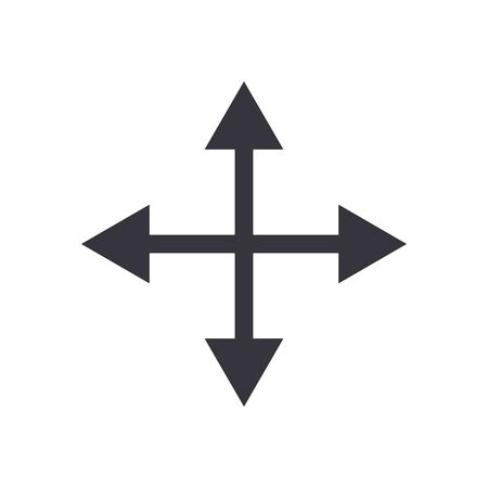 Arrows in four directions flat style icon design of web forward and infographic theme Vector illustrationのイラスト素材