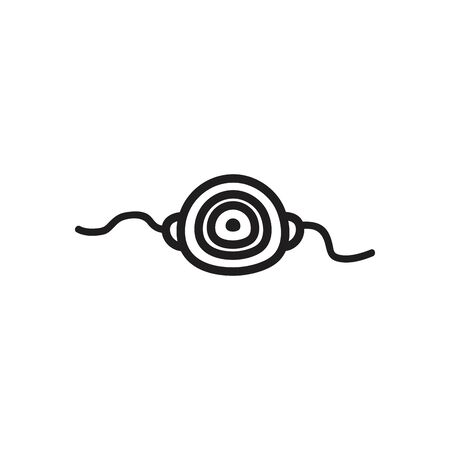 Raksha bandhan wristband line style icon design, Indian holiday celebration and culture theme Vector illustrationのイラスト素材