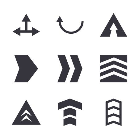Arrows with differents directions flat style icon set design of web forward and infographic theme Vector illustrationのイラスト素材