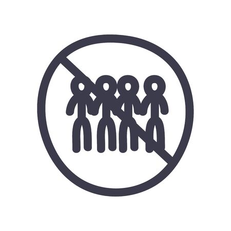 No gathering fill style icon design of Medical care and covid 19 virus theme Vector illustrationのイラスト素材