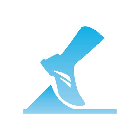running foot gradient style icon design, Marathon athlete training and fitness theme Vector illustrationのイラスト素材