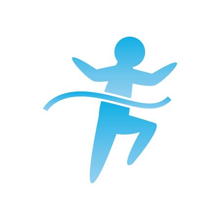man avatar crossing finish gradient gradient style icon design, Marathon athlete training and fitness theme Vector illustrationのイラスト素材