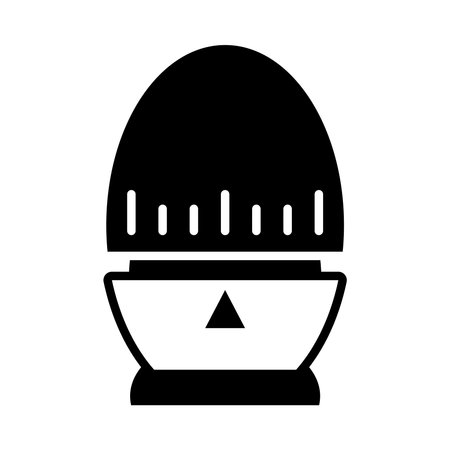 egg timer icon over white background, silhouette style, vector illustrationのイラスト素材