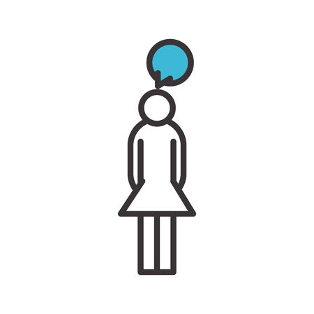 Avatar woman with bubble line and fill style icon design of Person profile social communication and human theme Vector illustrationのイラスト素材
