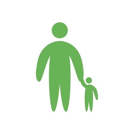 Father and son avatars flat style icon design, Family relationship and generation theme Vector illustrationのイラスト素材