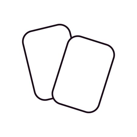 cards line style icon design, Soccer football sport hobby competition and game theme Vector illustrationのイラスト素材