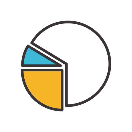 Infographic pie chart line and fill style icon design, Data information business and analytics theme Vector illustrationのイラスト素材