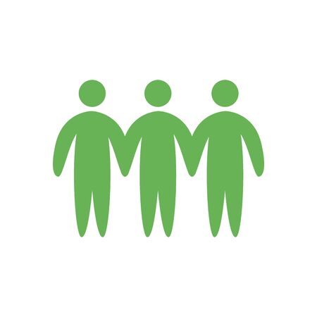 Avatars persons friends holding hands flat style icon design of friendship and love theme Vector illustrationのイラスト素材