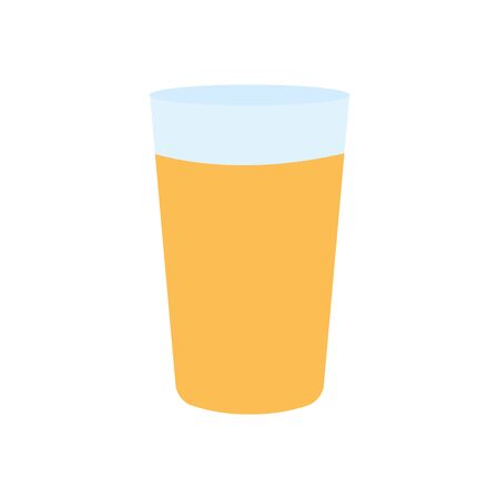pint beer glass icon over white background, flat style, vector illustrationのイラスト素材