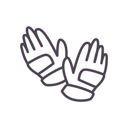 goalkeeper gloves line style icon design, Soccer football sport hobby competition and game theme Vector illustrationのイラスト素材