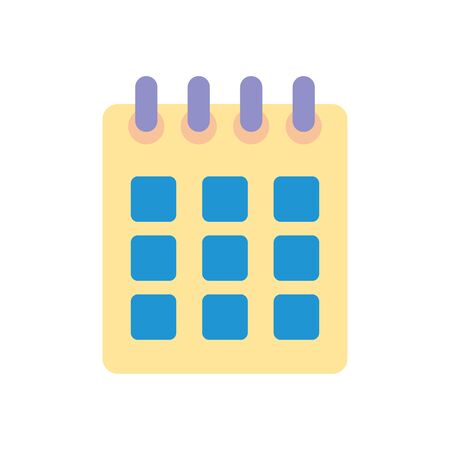 calendar planner icon over white background, flat style, vector illustrationのイラスト素材