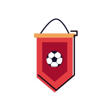 Ball banner line and fill style icon design, Soccer football sport hobby competition and game theme Vector illustrationのイラスト素材