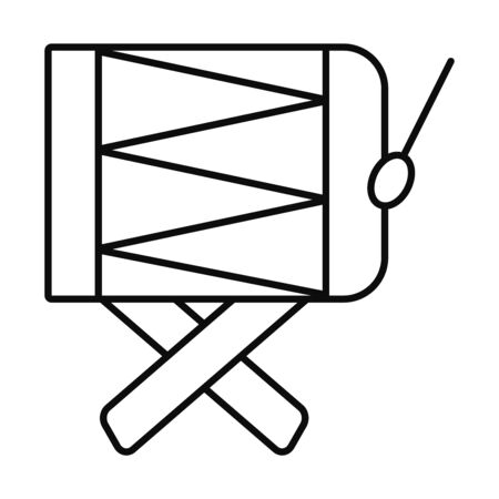 drum instrument line style icon design, Music sound melody song musical art and composition theme Vector illustrationのイラスト素材