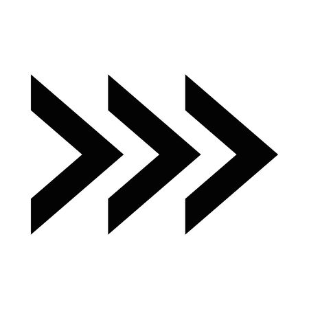 right forward arrows icon over white background, silhouette style, vector illustrationのイラスト素材
