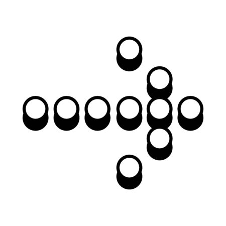 dotted right arrow icon over white background, line style, vector illustrationのイラスト素材