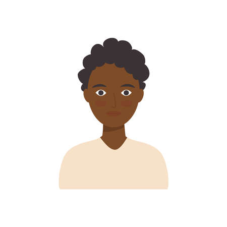 avatar afro man icon over white background, flat style, vector illustrationのイラスト素材