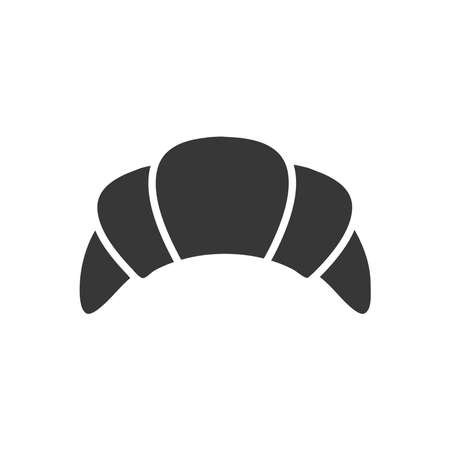croissant icon over white background, silhouette style, vector illustrationのイラスト素材