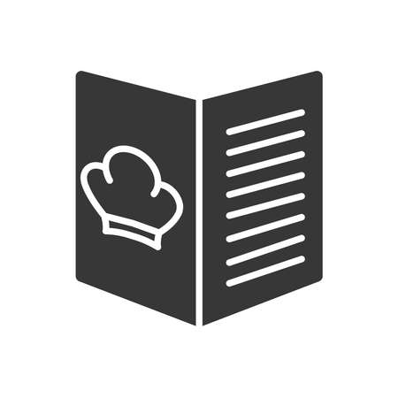 restaurant menu icon over white background, silhouette style, vector illustrationのイラスト素材