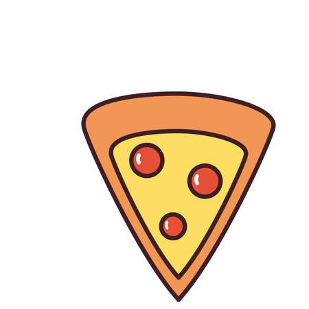 pizza line and fill style icon design, fast food eat restaurant and menu theme Vector illustrationのイラスト素材