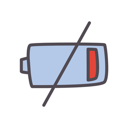 low battery line and fill style icon design, energy power technology and charge theme Vector...
