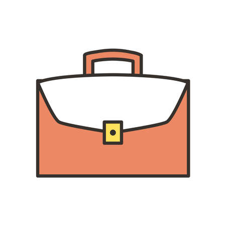 Suitcase bag line and fill style icon design, Case office school university travel baggage luggage handle leather and trip theme Vector illustrationのイラスト素材