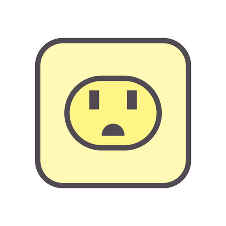 Power outlet line and fill style icon design, Electrical technology and tool theme Vector...