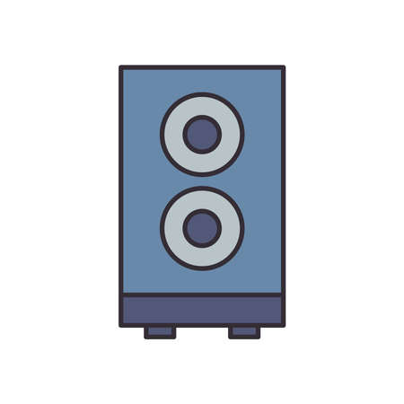 speaker line and fill style icon design, Music sound melody song musical art and composition theme Vector illustrationのイラスト素材