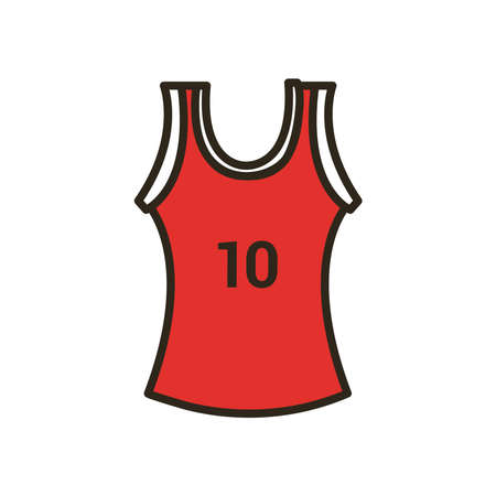 shirt line and fill style icon design, Basketball sport hobby competition and game theme Vector illustrationのイラスト素材