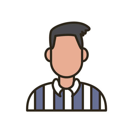 referee avatar line and fill style icon design, Basketball sport hobby competition and game theme Vector illustrationのイラスト素材
