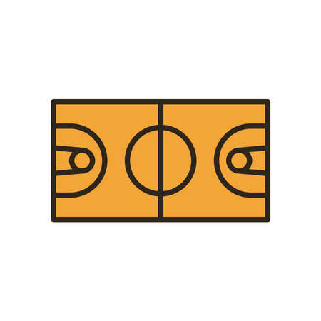 court line and fill style icon design, Basketball sport hobby competition and game theme Vector illustrationのイラスト素材
