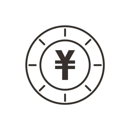 yuan coin line style icon of money financial banking commerce and market theme Vector illustrationのイラスト素材