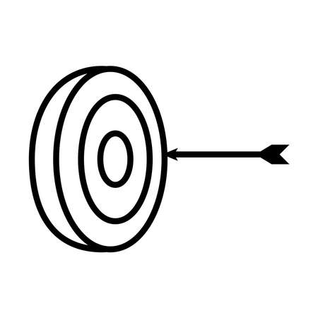 arrow and target icon over white background, line style, vector illustrationの写真素材