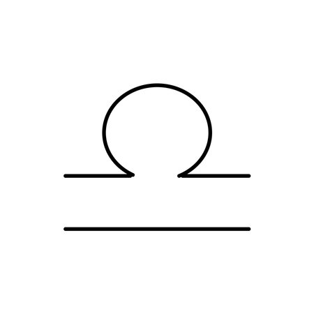 astrology concept, libra symbol icon over white background, line style, vector illustration