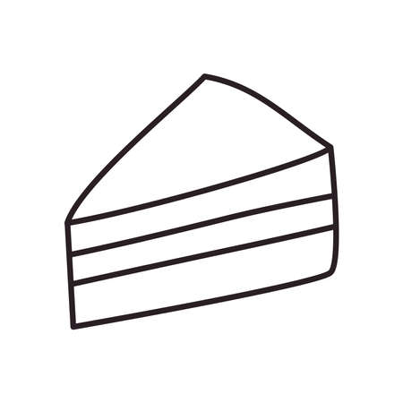 Sweet cake line style icon design, dessert food delicious sugar snack and tasty theme Vector illustrationのイラスト素材