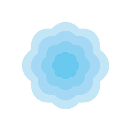 flower with geometric shape over white background, flat style, vector illustrationのイラスト素材