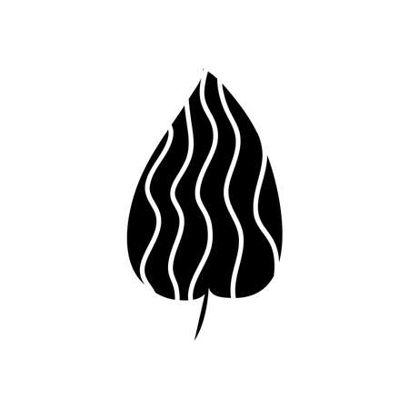 abstract leaves concept, leaf with heart shape over white background, silhouette style, vector illustrationのイラスト素材