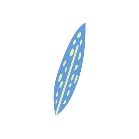 aspidistra leaf icon over white background, flat style, vector illustrationのイラスト素材