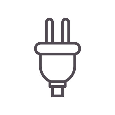 Plug line style icon design, Power electrical technology and battery theme Vector illustration