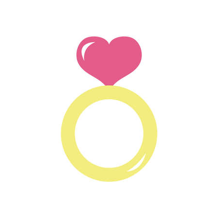 heart ring icon over white background, flat style, vector illustrationのイラスト素材