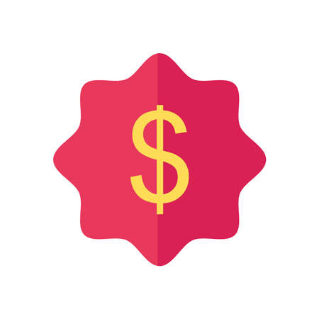 money stamp icon over white background, flat style, vector illustrationのイラスト素材