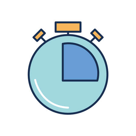 chronometer icon over white background, line fill style, vector illustrationのイラスト素材
