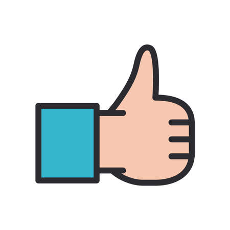 like gesture with hand line and fill style icon design of People arm finger person learn communication healthcare theme Vector illustrationのイラスト素材
