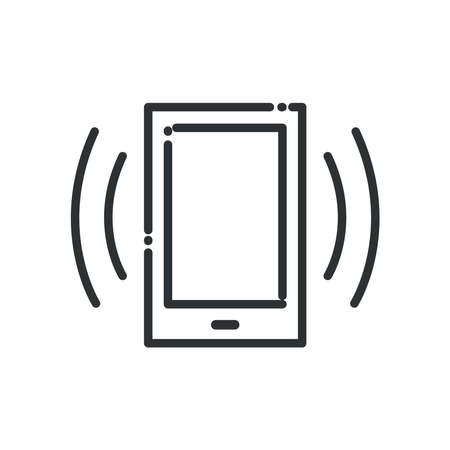Smartphone with signal line style icon design, Cellphone mobile digital and phone theme Vector illustrationのイラスト素材