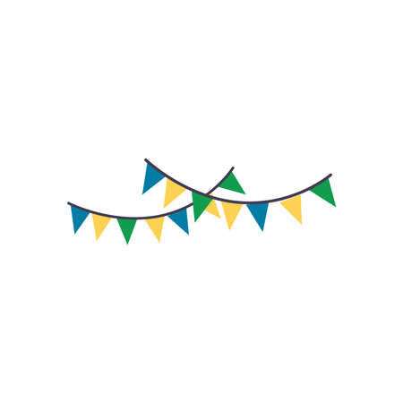 Banner pennant flat style icon design, Party celebration and decorative theme Vector illustrationのイラスト素材